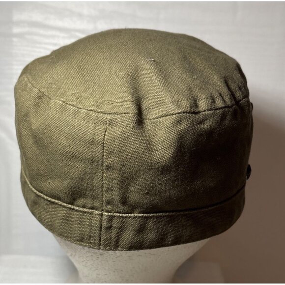 Military Style Hat Army Green With Embroidered Patch & Star Accents - Picture 4 of 7